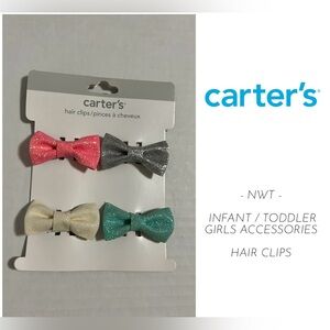 🆕CARTER’S - NWT - INFANT / TODDLER GIRLS 4PK HAIR CLIPS